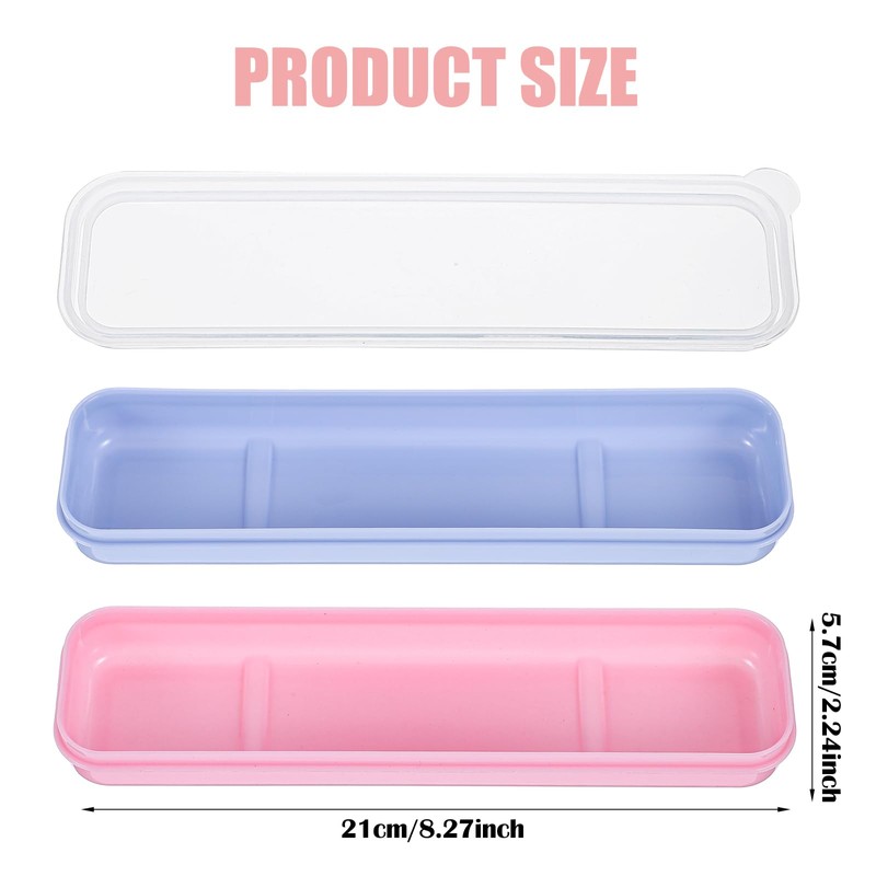 2 Pcs Portable Flatware Box, Utensil Holder Chopstick Case Simple