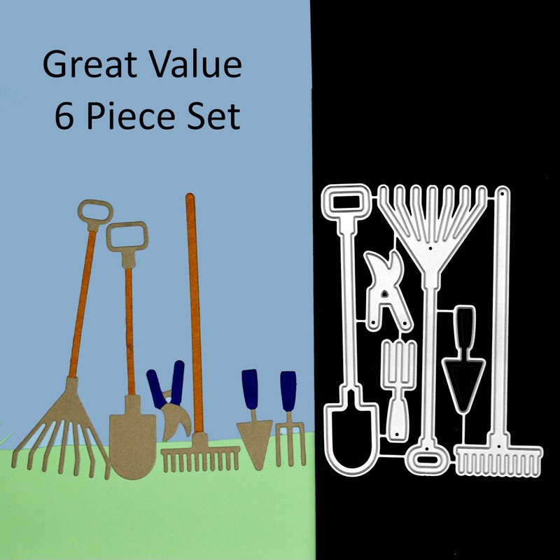 6 Piece Gardening Tools Metal Cutting Dies Set, Tool, Scrapbooking,