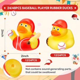 Deekin 48 Pcs Rubber Duck 2 Inch Bulk Sport Party Favors for Birthday Party Decorations Club Player Gift (Football Player)