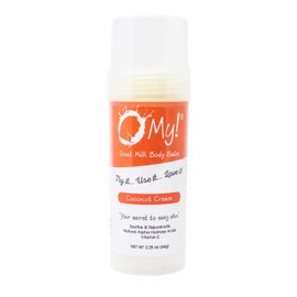 O My! Goat Milk Body Balm 2.25oz - Coconut Cream | Experience O My! Softness All Over | Antioxidant Vit E | Excellent for all Skin Types | Leaping Bunny Certified | Made in USA