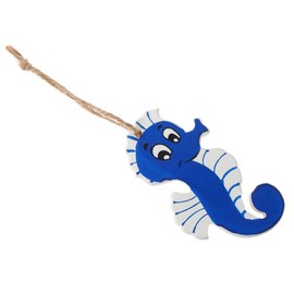 SHOWERORO Nautical Sea Horse Wooden Hanging Decor Colorful Beach Wall Art for Coastal Home Bathroom Living Room Easy to Install Nautical Style Decoration