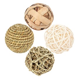 BESPORTBLE 4pcs Animal Chew Seagrass Rolling Toys for Guinea Pigs Hamsters Encourages Healthy Chewing Active Play for Indoor Pets