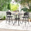 VICLLAX Patio Bar Height Table, Round Outdoor Bar Table with
