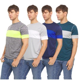 4-Pack Workout Shirts for Men, Dri Fit Shirts for Men, Moisture Wicking Shirts for Men, Gym Clothes for Men