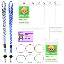 Fourindo Luggage Tag Kit, Includes 6 Waterproof Luggage Tags and 4 Card Holders (2 Sizes) and 2 Lanyards, with 6 Screwable Metal Straps, for Luggage, Bags and Backpacks