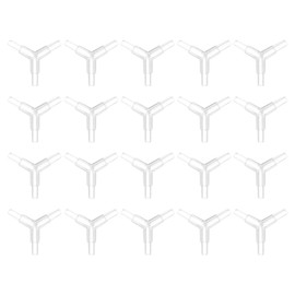 sourcing map 20Pcs Aquarium Air Valve Connector, 3 Way Plastic Inline Tubing Non-return Valves for 4x6mm ID Airline Tubing Fish Tank Pond Air Line, Clear