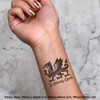 4 x 'Welsh Dragon' Temporary Tattoos - Water Resistant, Skin-Safe,