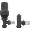 NRG Angled Thermostatic Radiator Valve and Manual Angled Valves 15mm