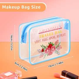 Grandma Birthday Gifts From Grandchildren Clear Makeup Bag Grandma Gift Appreciation Present PVC Cosmetic Bag Mothers Day Thanksgiving Day Present For Grandmother Nana Mimi Travel Toiletry Pouch