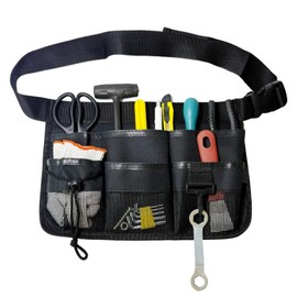 MOODKEY Tool Apron, 12.9x9Inch Garden Apron Adjustable Belt Utility Waist Pack Multi Compartment Suitable for Use in Restaurants, Gardening, Nursing,Construction Work