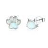 Cat Stud Earrings S925 Sterling Silver Cat Paw Mismatched Earrings