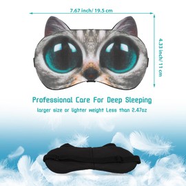 Hpmjz 4 Pcs Funny Sleep Mask Cat Dog Sleeping Eye Cover Cute Animal Blindfolds Soft Travel Nap Blindfolds with Adjustable Strap for Men Women Party Game Plane Works Night Sleeping