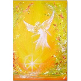 Henriettes-ART Artist Art Photo: Ich schenke Dir Licht Gift Idea for Framing, Spiritual Small Gift for Christmas, Birthday, Wall Picture Yellow