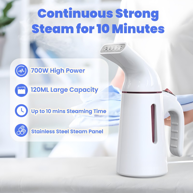 Portable Handheld Garment Steamer 120ml Capacity 700W Auto Shut-Off Steamer
