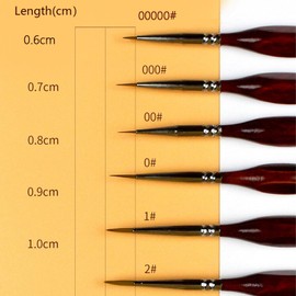 DOETYD Detail Brush Set 6 Different Sizes of Art Brushes Fine Detail Brushes for Watercolor Acrylic Oil Painting