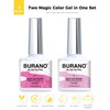 BURANO Pink Reflective Glitter Gel Nail Polish, 2 Bottles UV