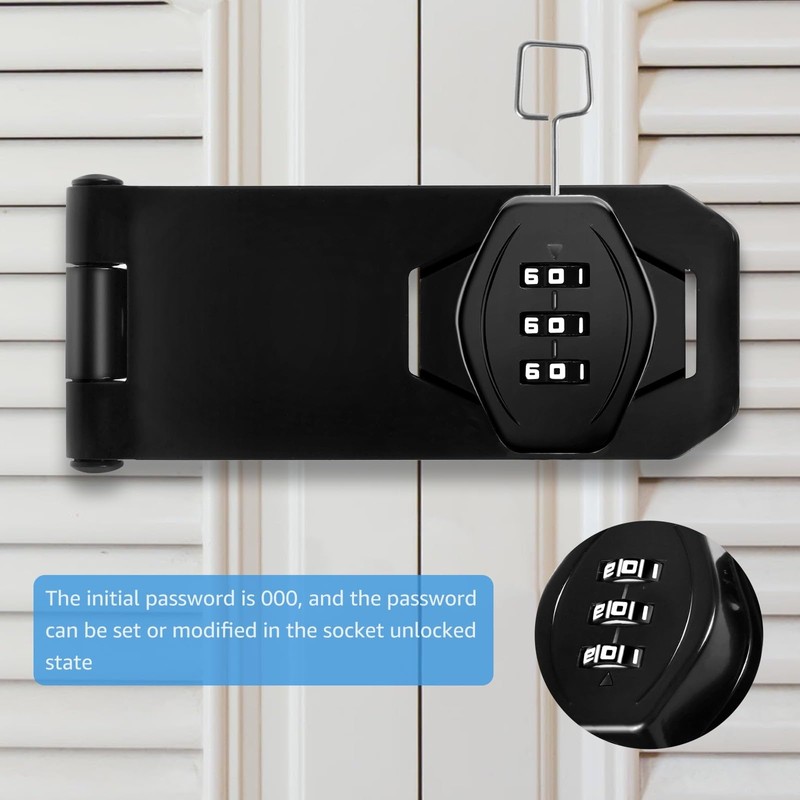 Mechanical Password Rotary Hasp Locks, 3 Digit Keyless Combination Lock