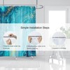 Domoku Marble Waterproof Shower Curtain with Hooks, Machine Washable Easy-Care