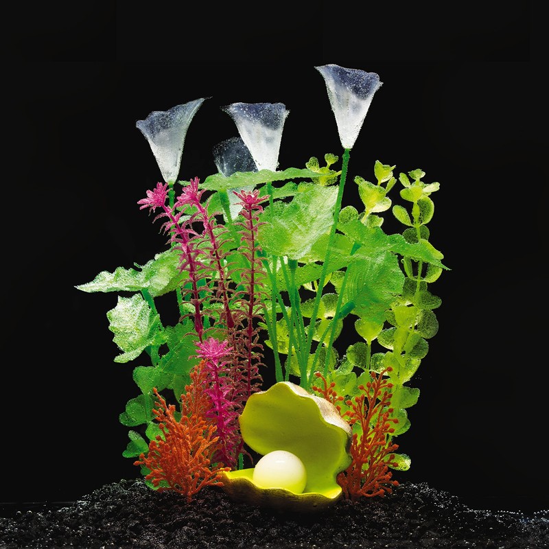 GloFish Fluorescent Plant, Blue Small, Aquarium Décor, Fluoresces Under Blue