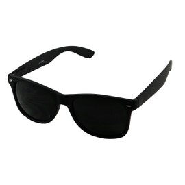 ShadyVEU Super Dark Round Sunglasses UV400 Casual Blacked Out 80's Retro Shades (Soft Black Frame, Dark Black)