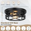 2-Light Flush Mount Ceiling Light Fixtures, 2-Pack Farmhouse Black Ceiling