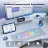 GEEZER Computer Backlit Keyboard White Crystal - Full-Size Bluetooth Wireless