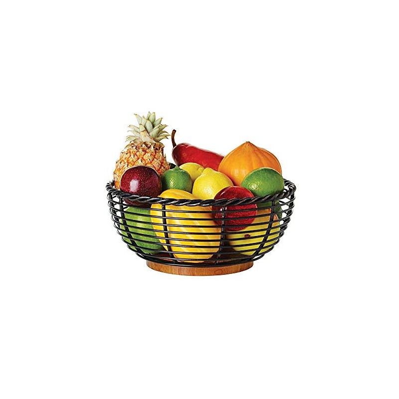 Gourmet Basics by Mikasa Rope Centerpiece Fruit Storage Basket, 11",