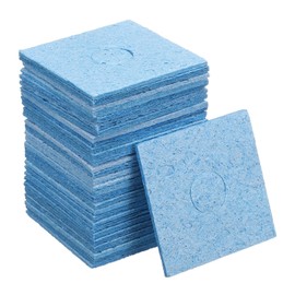 sourcing map Soldering Sponge 2.17" x 2.17" Square Sponge Replacement Welding Soldering Iron Tip Cleaning Pads Soldering Iron Special High Temperature Sponge Blue 30pcs