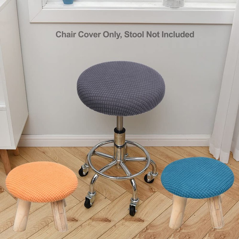HuaLiSiJi Set of 2 Stool Covers Round Stool Cover Stretch
