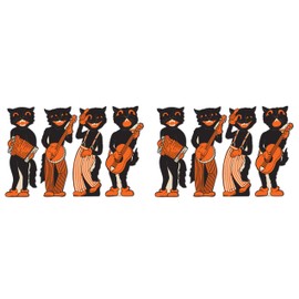Beistle Scat Cat Band Cutouts, Black/White/Orange
