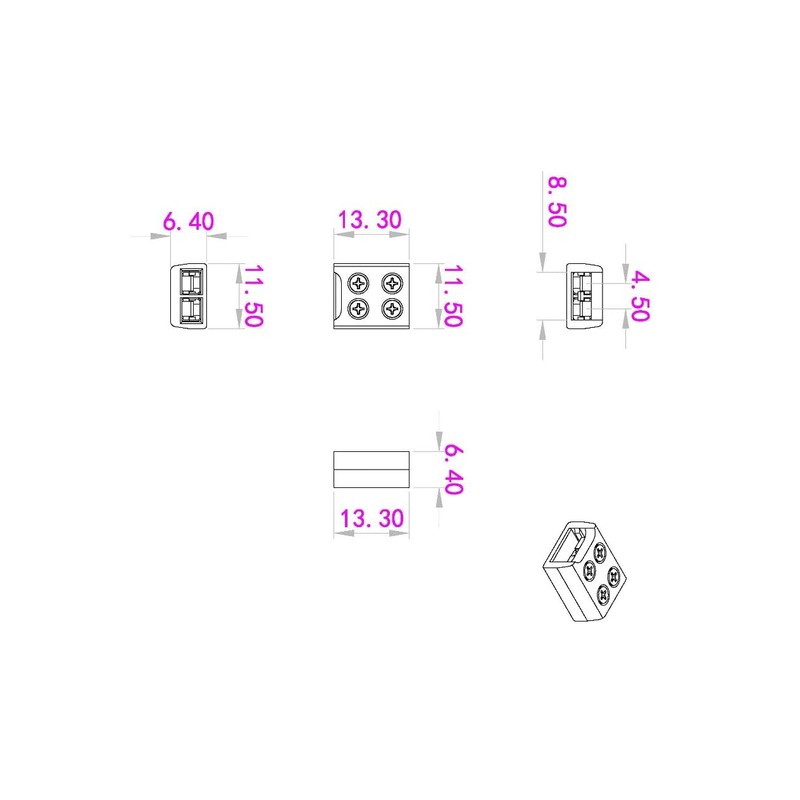 YUTOKEER LED Strip Connector, 2-Pin 8 mm Solderless for 5050