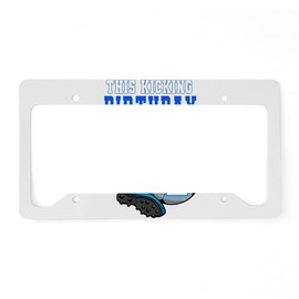CafePress This Soccer Boy is 4T Aluminum License Plate Frame, License Tag Holder