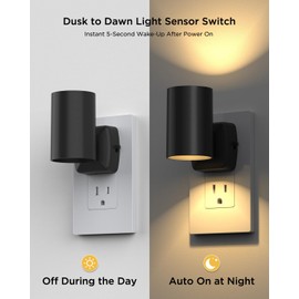 HYXMakeIt Led Night Light Plug into Wall,Modern Night Lights with Light Sensor,40/20 Lumen Dimmable,2700K Warm White,ETL-Certified,Nightlights for Adults Kids Bathroom Hallway Stairway Bedroom,4 Pack