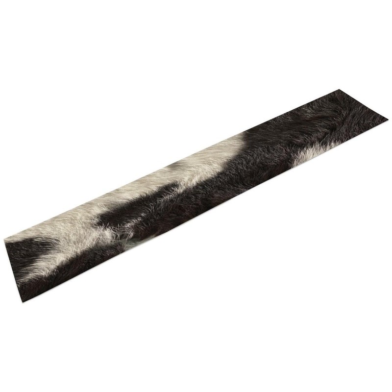 FengMingRui Cowhide Table Runner Black and White Milk Cow Western