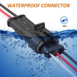 CNHAIHD Connector Waterproof, 18 AWG Automotive Electrical Connectors Male and Female Way with Heat Shrink Tubing for Car Truck Boat and Other Wire Connections (3pin 6 Kits)
