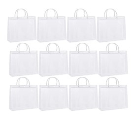 SLMYCAO Handbag, Transparent Bag, PVC, Mini Packaging Bag, Shopping Bag, Gift Bag, Waterproof, For Work, Travel, Wedding, Gift Packaging Bag, Pack of 12 (11.0 x 11.0 x 4.7 inches (28 x 28 x 12 cm)