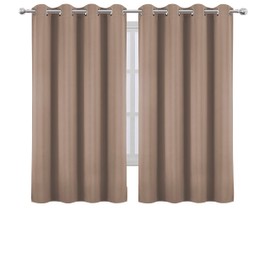 LEMOMO Cappuccino Blackout Curtains 52 x 63 Inch Length/Set of 2 Curtain Panels/Thermal Insulated Room Darkening Blackout Curtains for Bedroom