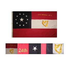 3x5 Embroidered Sewn 24th Georgia Volunteers Infantry 100% Cotton Flag 3'x5'
