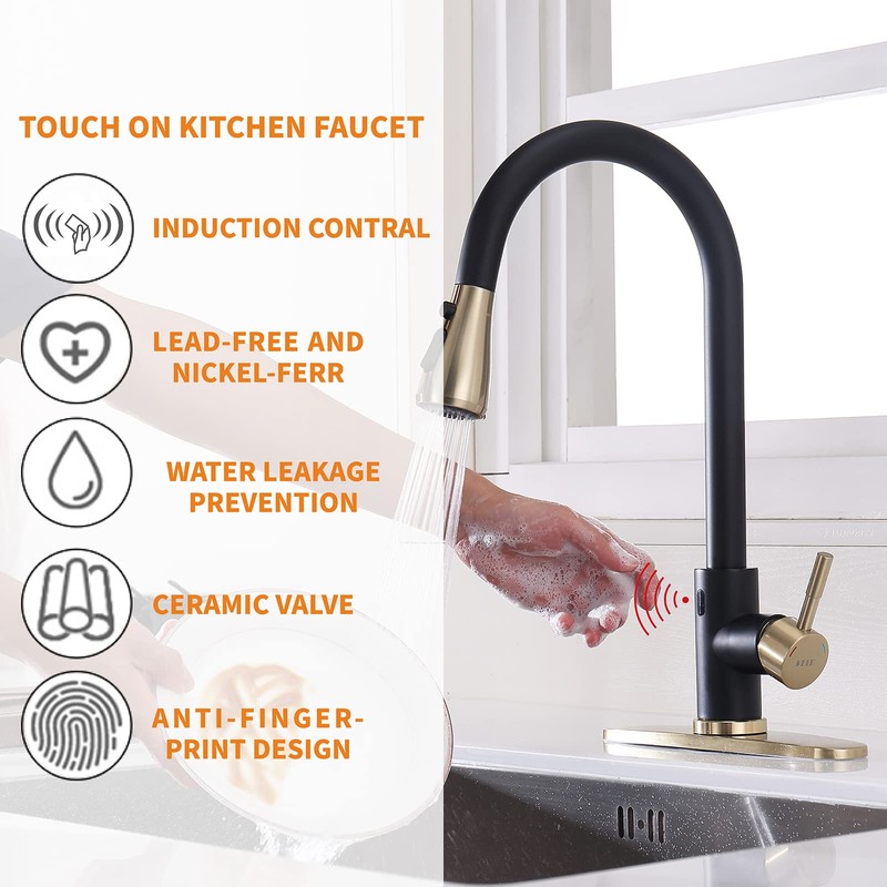 Touchless Faucet with Pull Down Sprayer, Motion Sensor & Soap