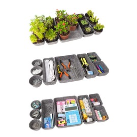 zicheng maoyi Schreibtisch-Schubladen-Organizer, Filz-Büroboxen-Set-Box, Tisch-Organizer, für Stifte, Radiergummi und anderes Bürozubehör, Büro, Schule und Haushalt, Grau