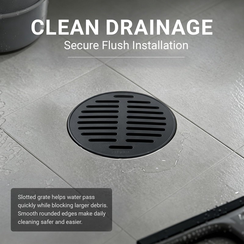 Round Floor Drain Cover,3.54" Stainless Steel Floor Drain,1Pcs