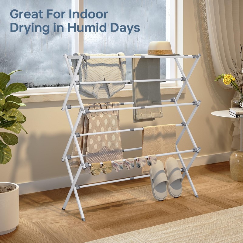 APEXCHASER Drying Rack Clothing - 3 Tier Metal Clothes Drying