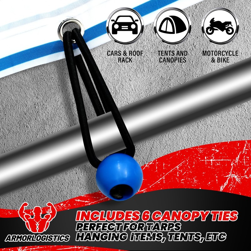 ARMORLOGISTICS Bungee Cords with Hooks, Bungee Cords Heavy Duty Outdoor