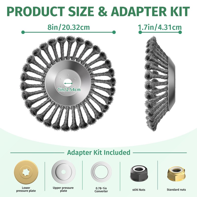 ksdenuov Steel Wire Weed Eater Blades, Universal Weed Eater Attachments,