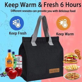 HUIBOHOU Lunch Bag,Reusable Insulated Lunch Bag for Women Men, Leakproof Lunch Box Tote Bag,Cool Bags for Kids Girls Boys Adults, Thermal Cooler Bag for Work School Picnic Travel (Grey)