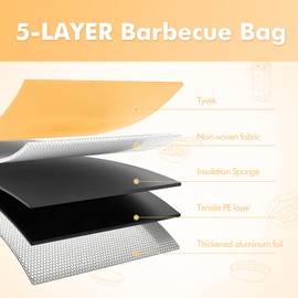 BBQ Blanket for Resting Meat, Reusable Reat Insulated Resting Bag, 21" Smoker Meat Resting Blanket with Wide Mouth, for Large Briskets/Pork Shoulders/Turkey/Beef - Camping, Picnics Gifts for Men