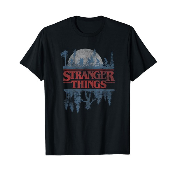 Stranger Things Blue Gradient Shadow Upside Down Logo T-Shirt
