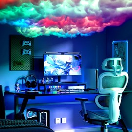 19.75 Ft 3D Thundercloud LED Light, 2025 Upgraded Cloud Music Sync Multicolor Changing Strip Light, Atmosphere DIY Creative Thunder Cloud Lamp Wall Ceiling Light for Bedroom Gaming Room Party
