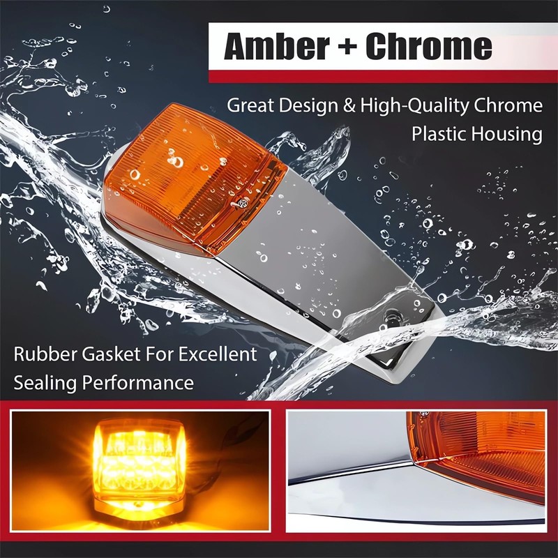 KOMAS 31LED Amber Cab Marker Light Waterproof Top Roof Running