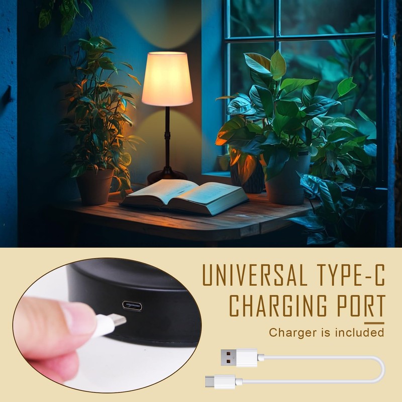 focondot Rechargeable Battery Powered Table Lamp, Wireless LED Lamps, Cordless